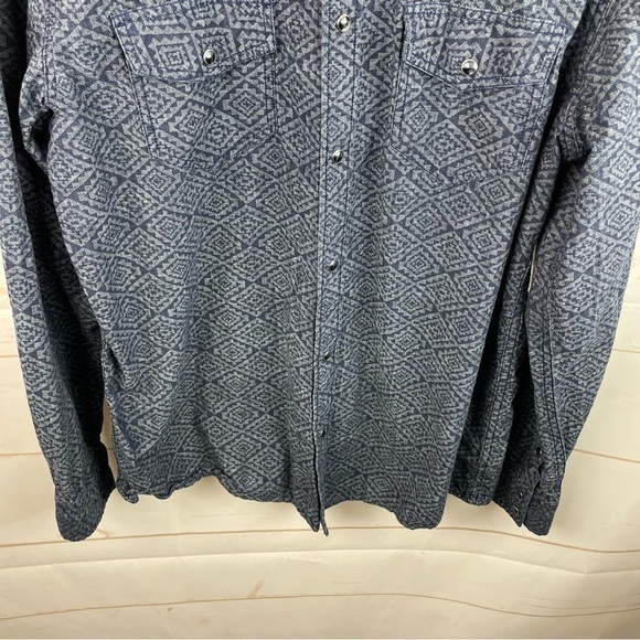 Cody James | Blue Gray Southwest Western Print Pearl Snap Shirt - Picture 3 of 8